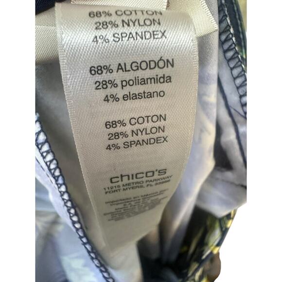 Chino Ankle Hawaiian Toucan Pants Womens Blue Cotton Blend Cuff Ladies. SZ-2.5 - Picture 6 of 7